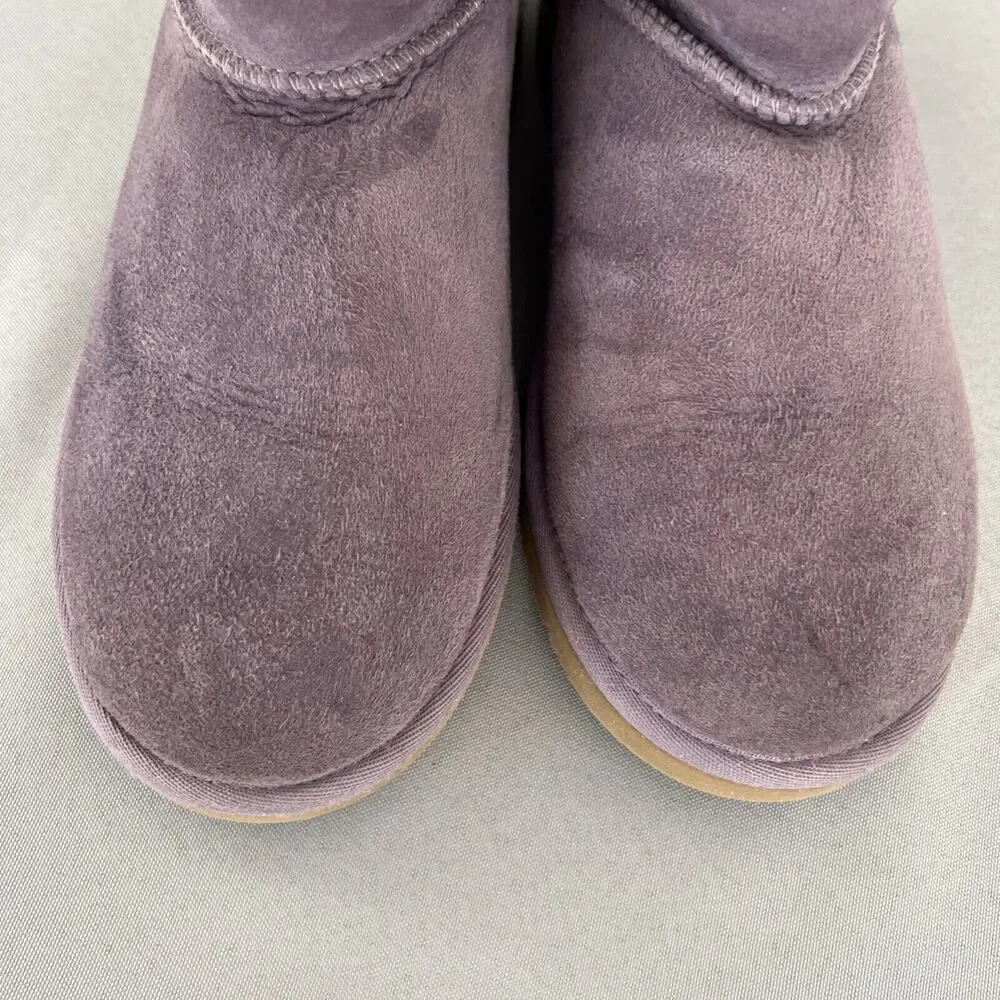 Womens UGG Boots Classic Tall Purple Sheepskin Suede Wool Boho Malibu Sz 6 Fits7 - Picture 13 of 16